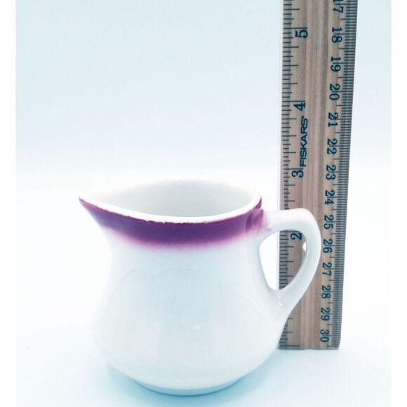 Creamer Pitcher Homer Laughlin Best China White Red Porcelain Vintage Serveware - Picture 2 of 15
